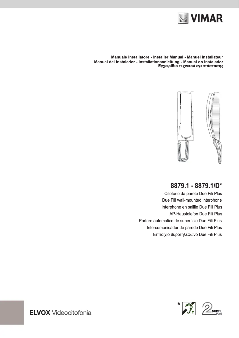Image de la première page du manuel de l'appareil ELVOX 8879.1/D