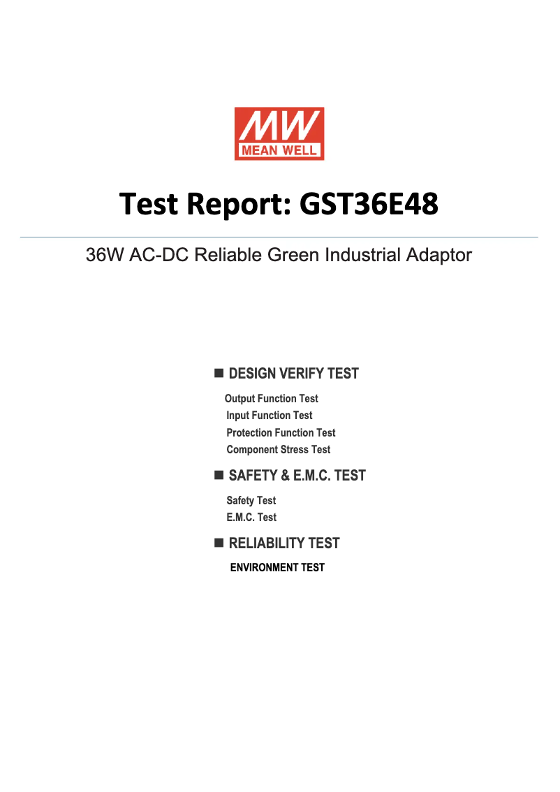 Page n°1 - Fiche technique Mean Well GST36E48-P1J