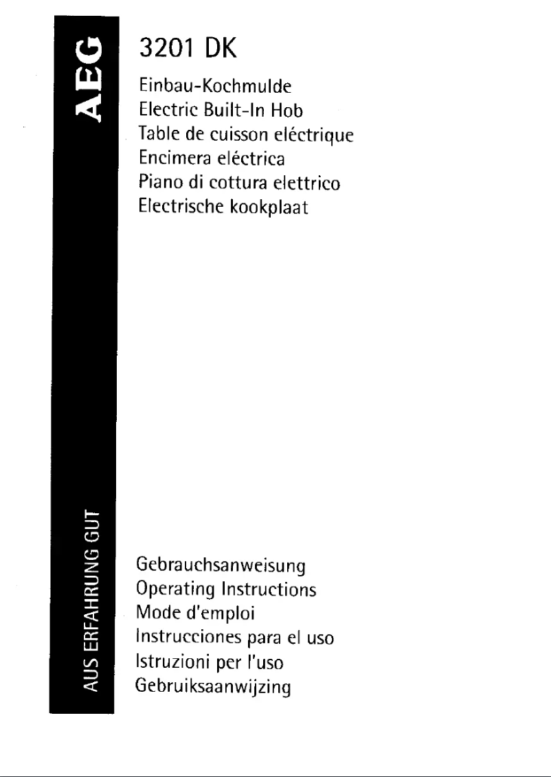 Page n°1 - Manuel utilisateur AEG 3101DK