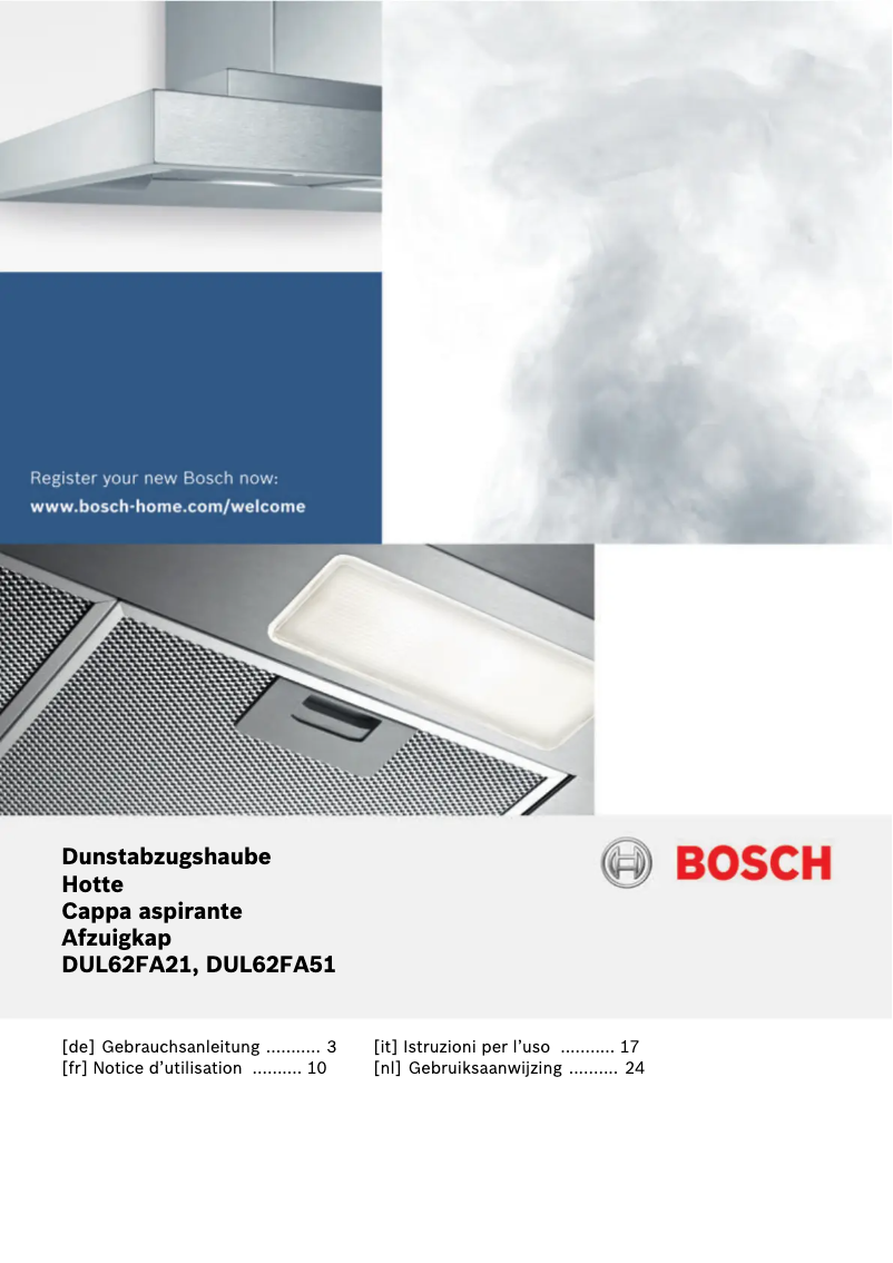 Page 1 de la notice Manuel utilisateur Bosch DUL62FA21