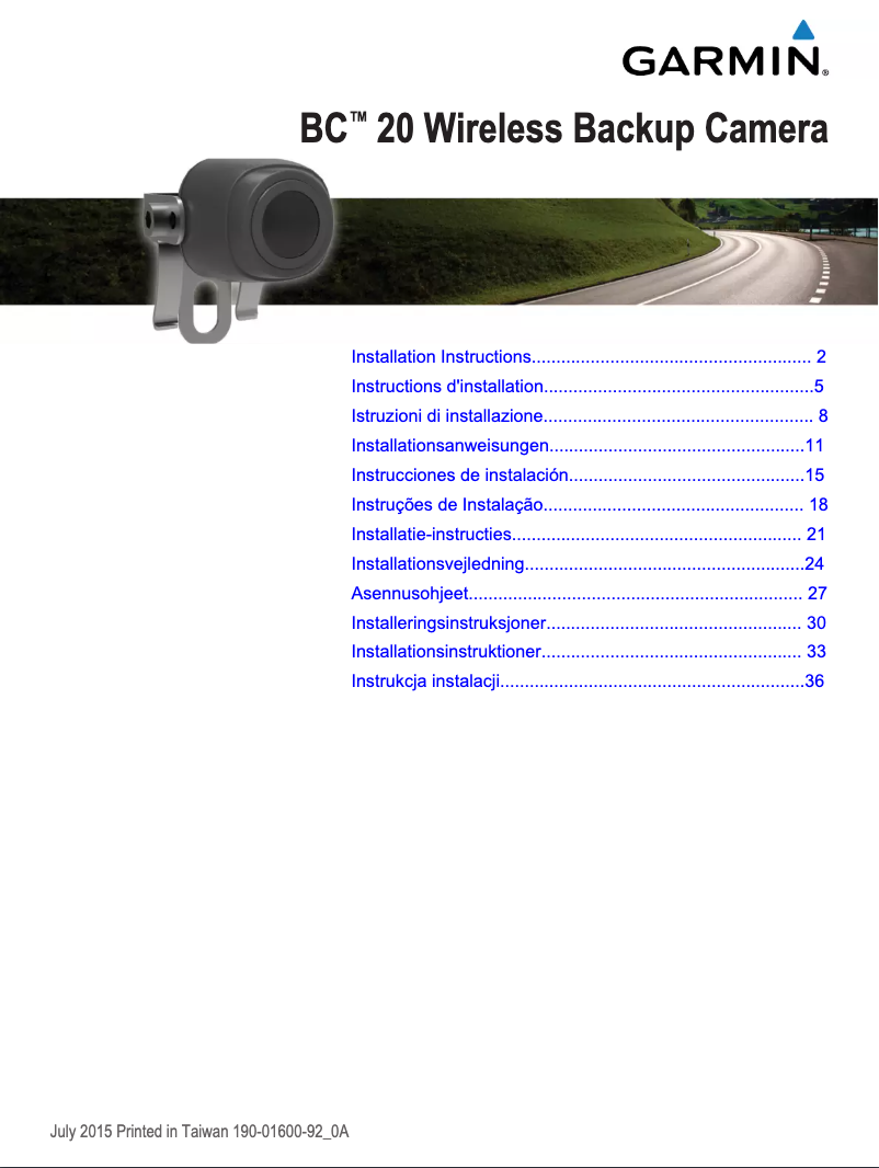 Page 1 de la notice Guide d'installation Garmin nuvi 2757LM
