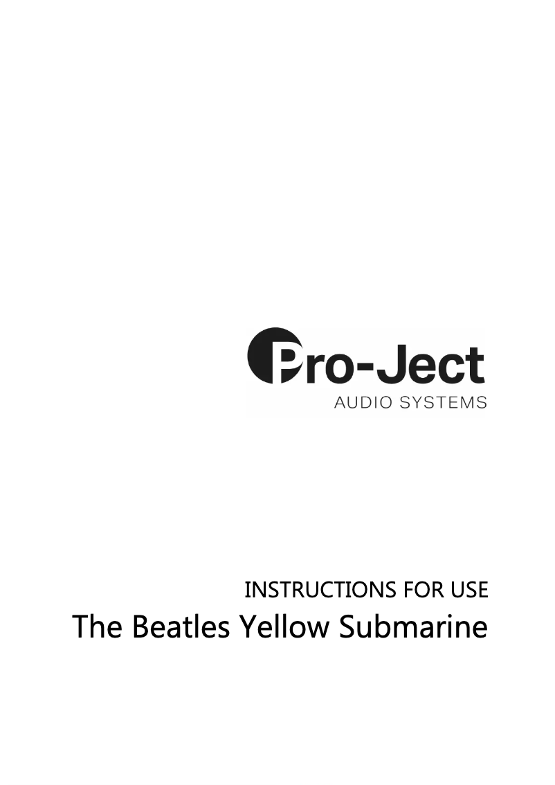 Page 1 de la notice Manuel utilisateur Pro-Ject The Beatles Yellow Submarine