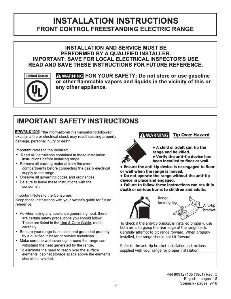 Image de la première page du manuel de l'appareil LFEH3051VF
