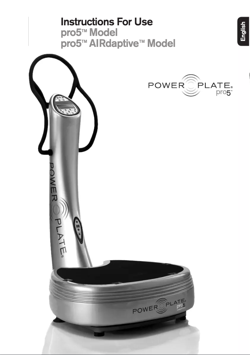 Page 1 de la notice Manuel utilisateur Power Plate Pro5
