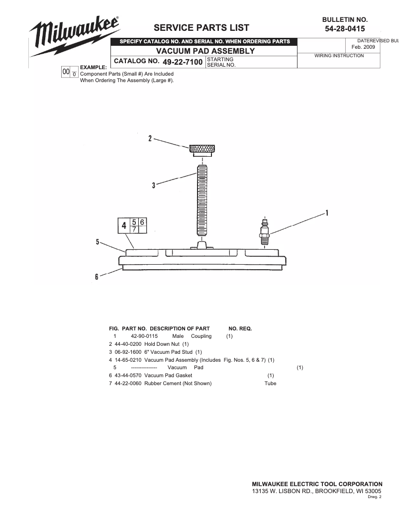 Page 1 of the manual User Manual Milwaukee 49-22-7100