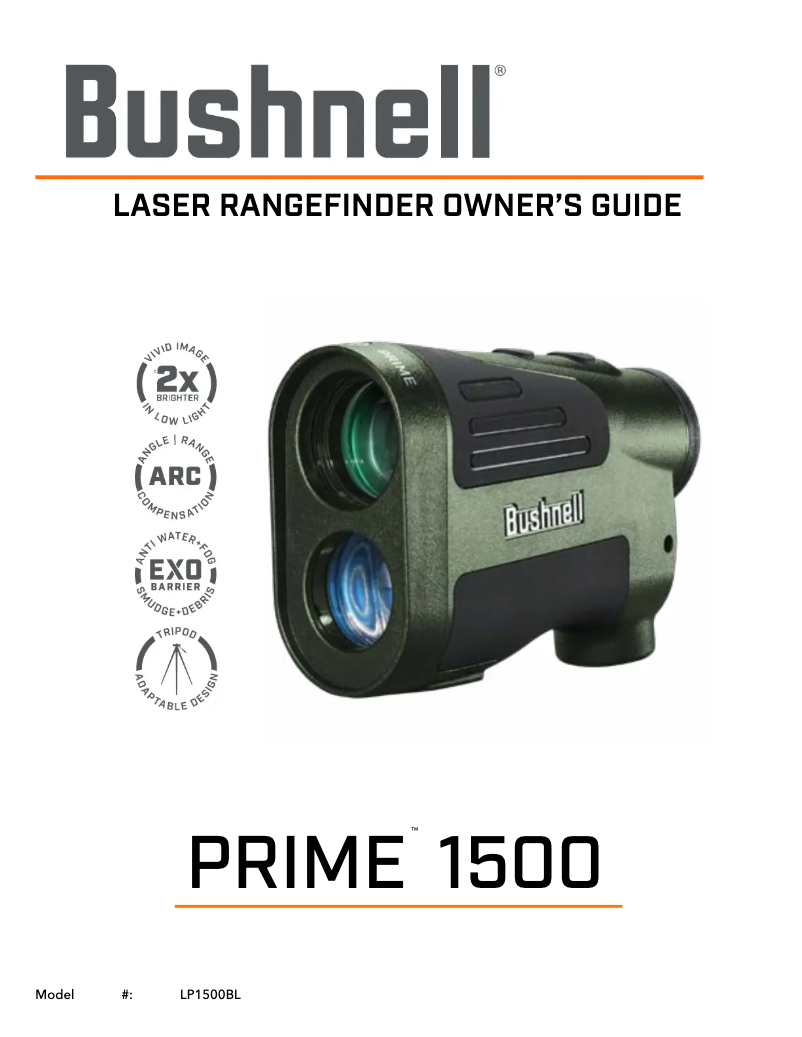 Page n°1 - Manuel utilisateur Bushnell Prime 1500