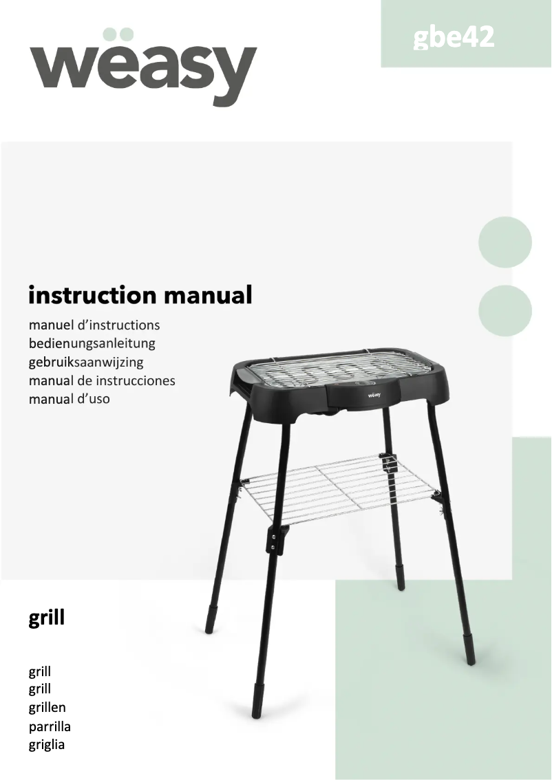 Page 1 de la notice Manuel utilisateur Wëasy GBE42