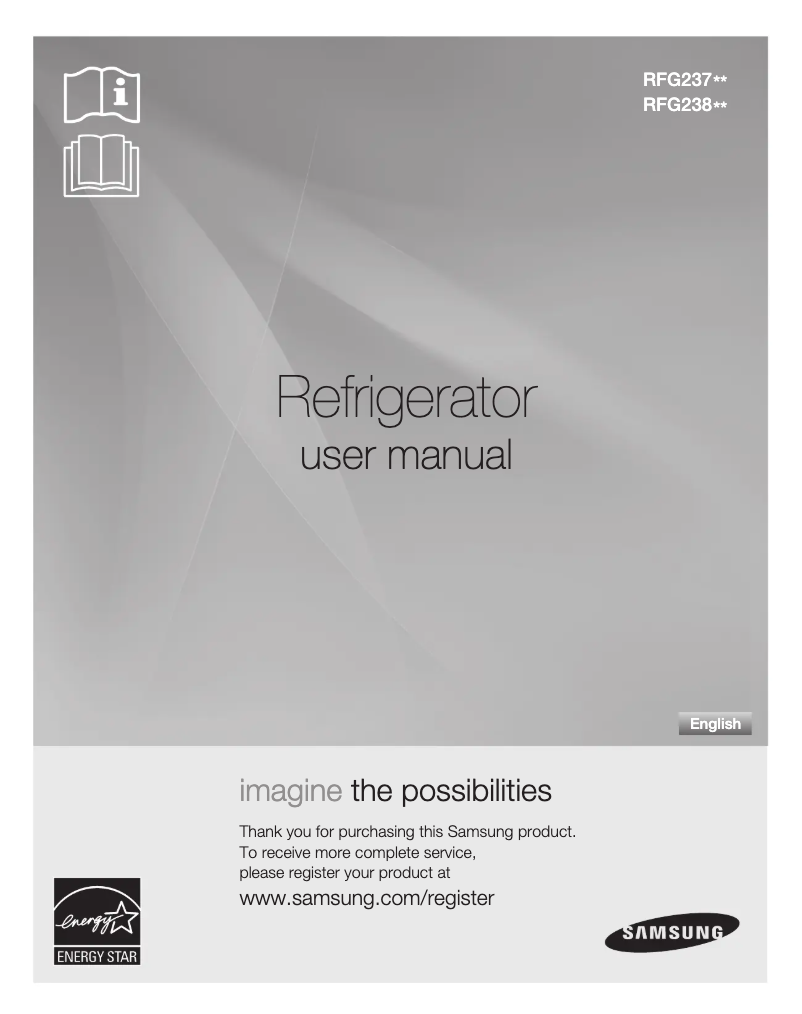 Page 1 de la notice Manuel utilisateur Samsung RFG237AARS