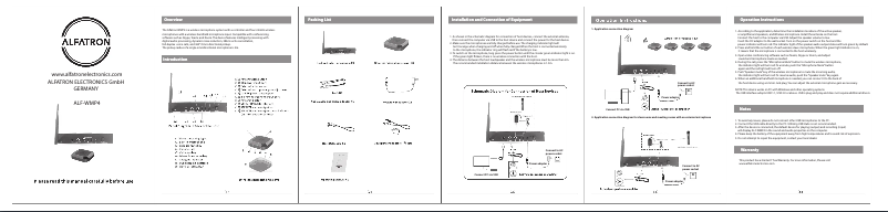 Page n°1 - Manuel utilisateur Alfatron ALF-WMP4