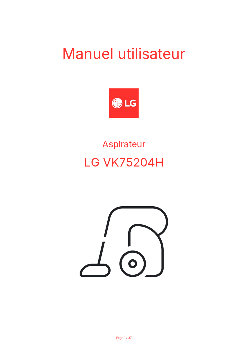 Page n°1 - Manuel utilisateur LG VK75204H