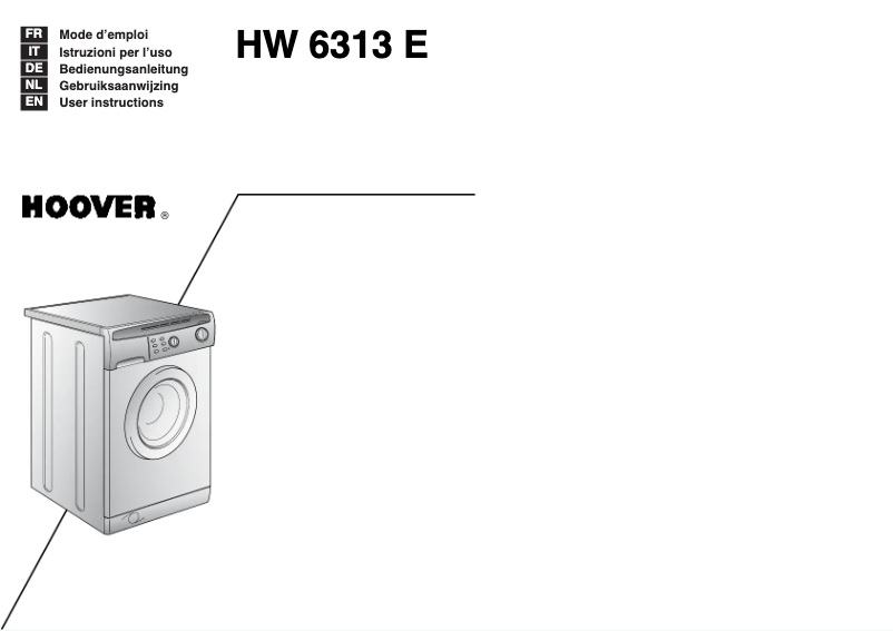 Page n°1 - Manuel utilisateur Hoover HW6313E CE