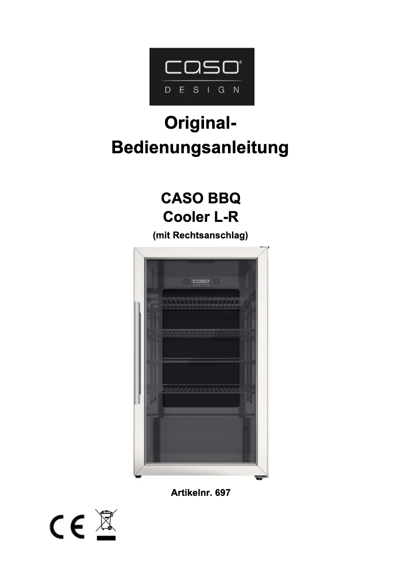Page 1 de la notice Manuel utilisateur Caso BBQ Cooler L