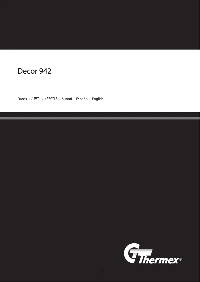 Image de la première page du manuel de l'appareil Decor 942