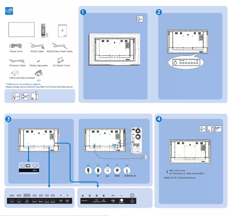 Page 1 of the manual Quick Start Guide Philips 65BDL3017P