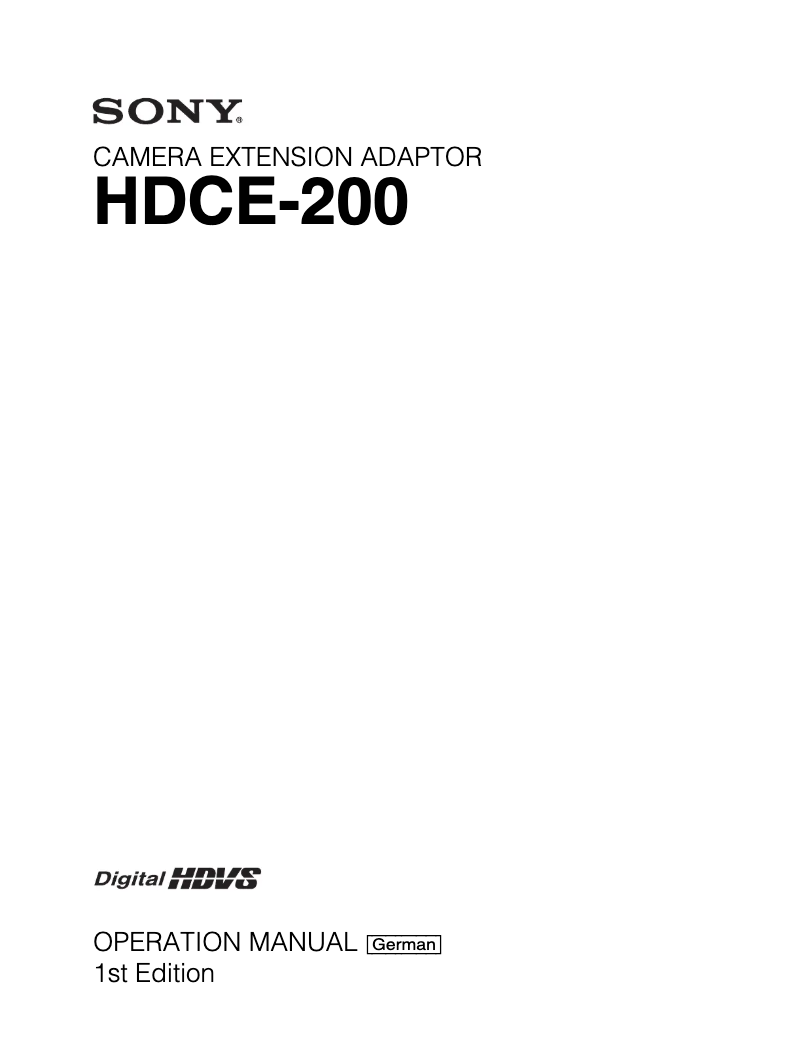 Image de la première page du manuel de l'appareil HDCE-200