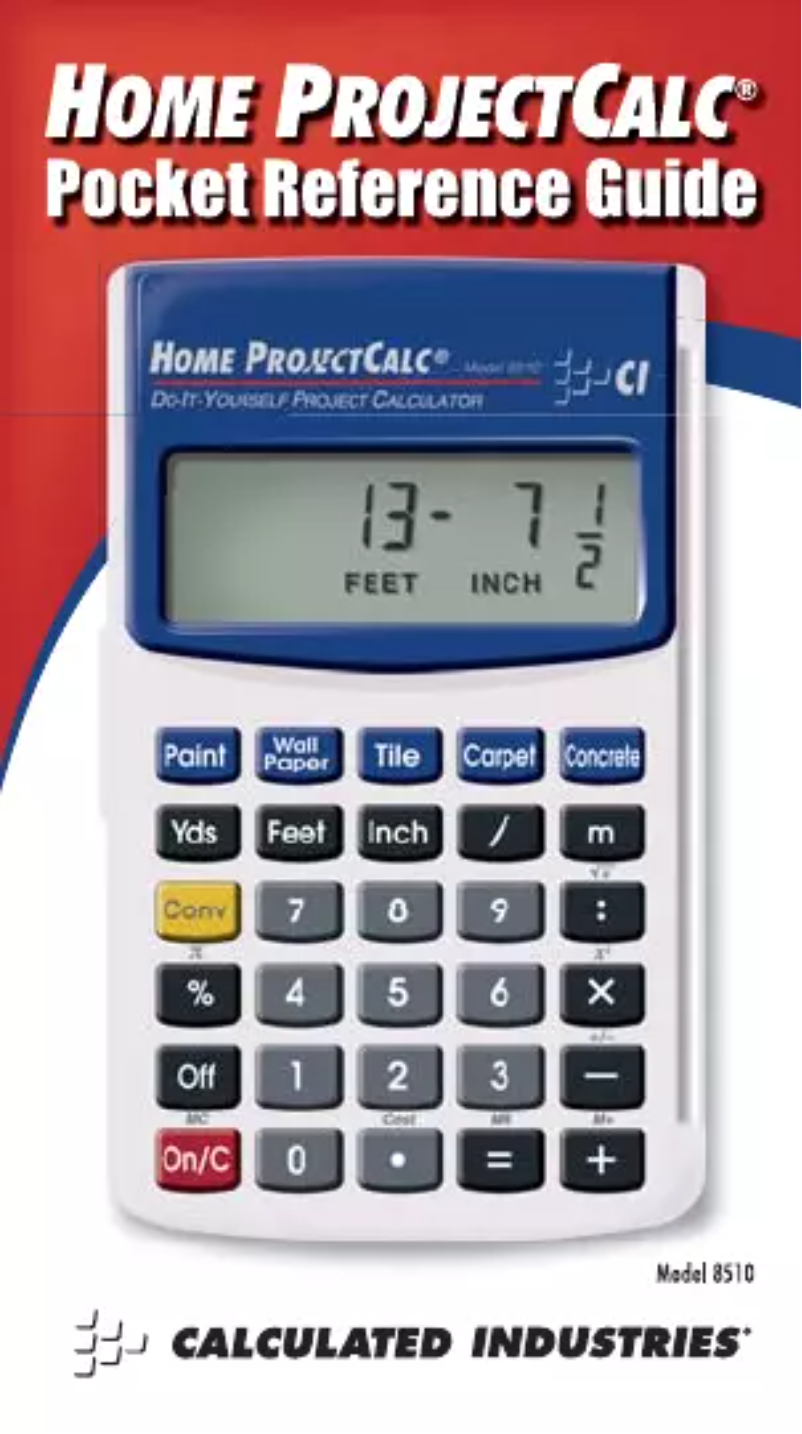 Page 1 de la notice Manuel utilisateur Calculated Industries Home ProjectCalc