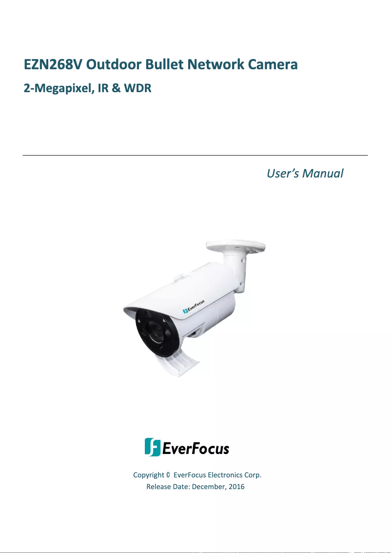 Page n°1 - Manuel utilisateur EverFocus EZN268V