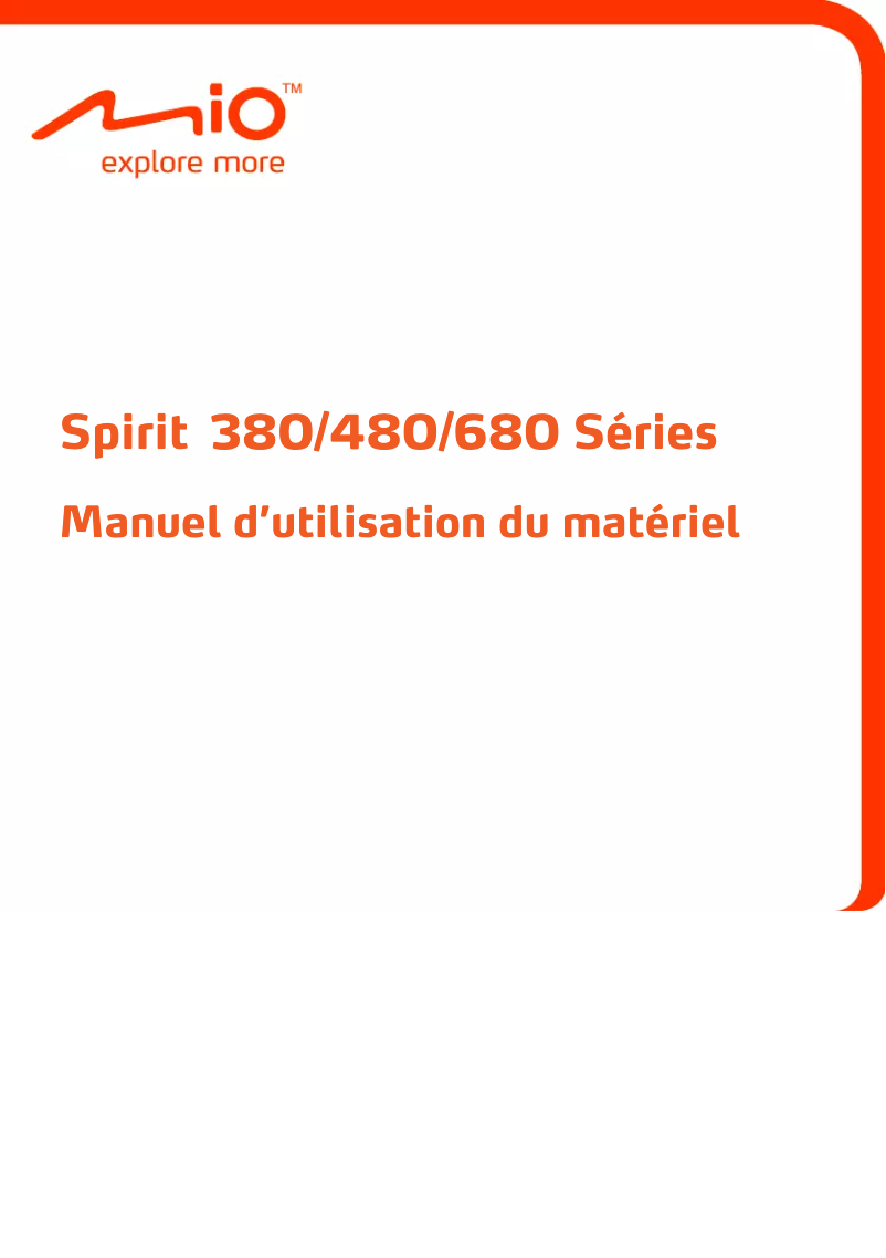 Page 1 de la notice Manuel utilisateur Mio Spirit 687