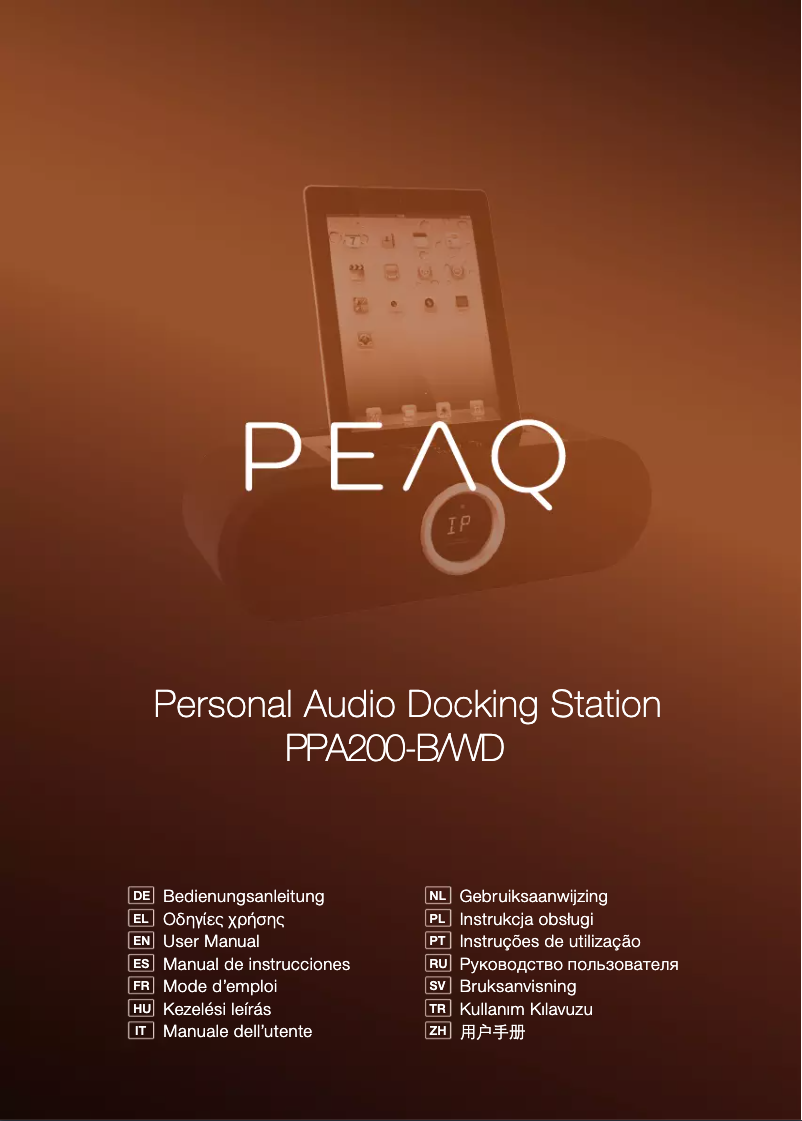Page n°1 - Manuel utilisateur PEAQ PPA200