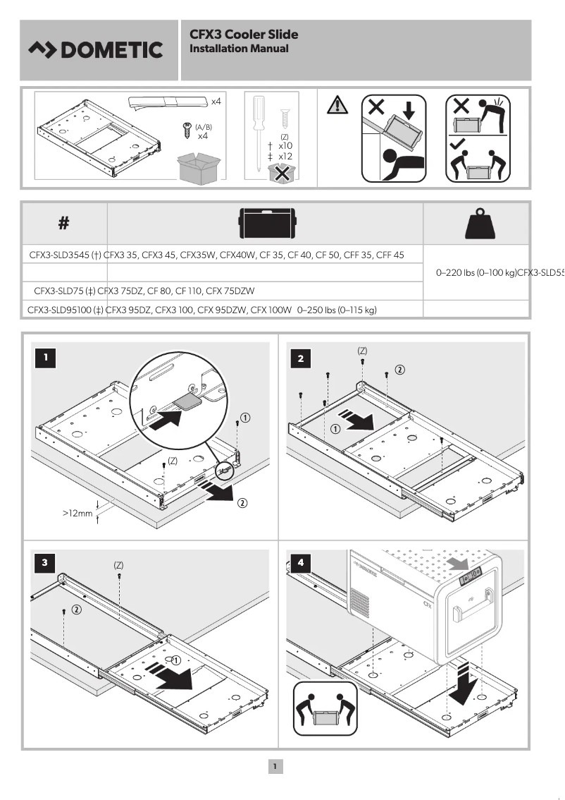 Page 1 de la notice Manuel utilisateur Dometic CFX3 SLD55
