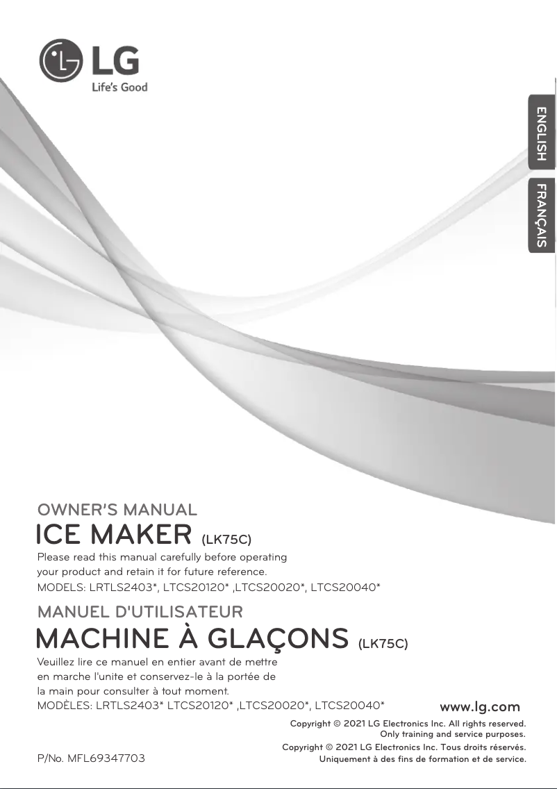 Page n°1 - Manuel utilisateur LG LK75C