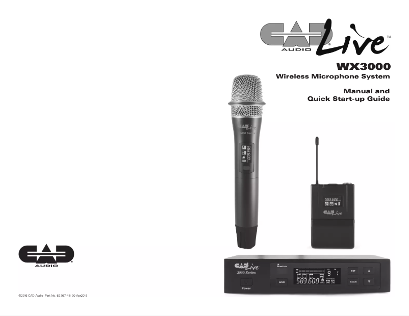 Page 1 de la notice Manuel utilisateur CAD Audio TX3010