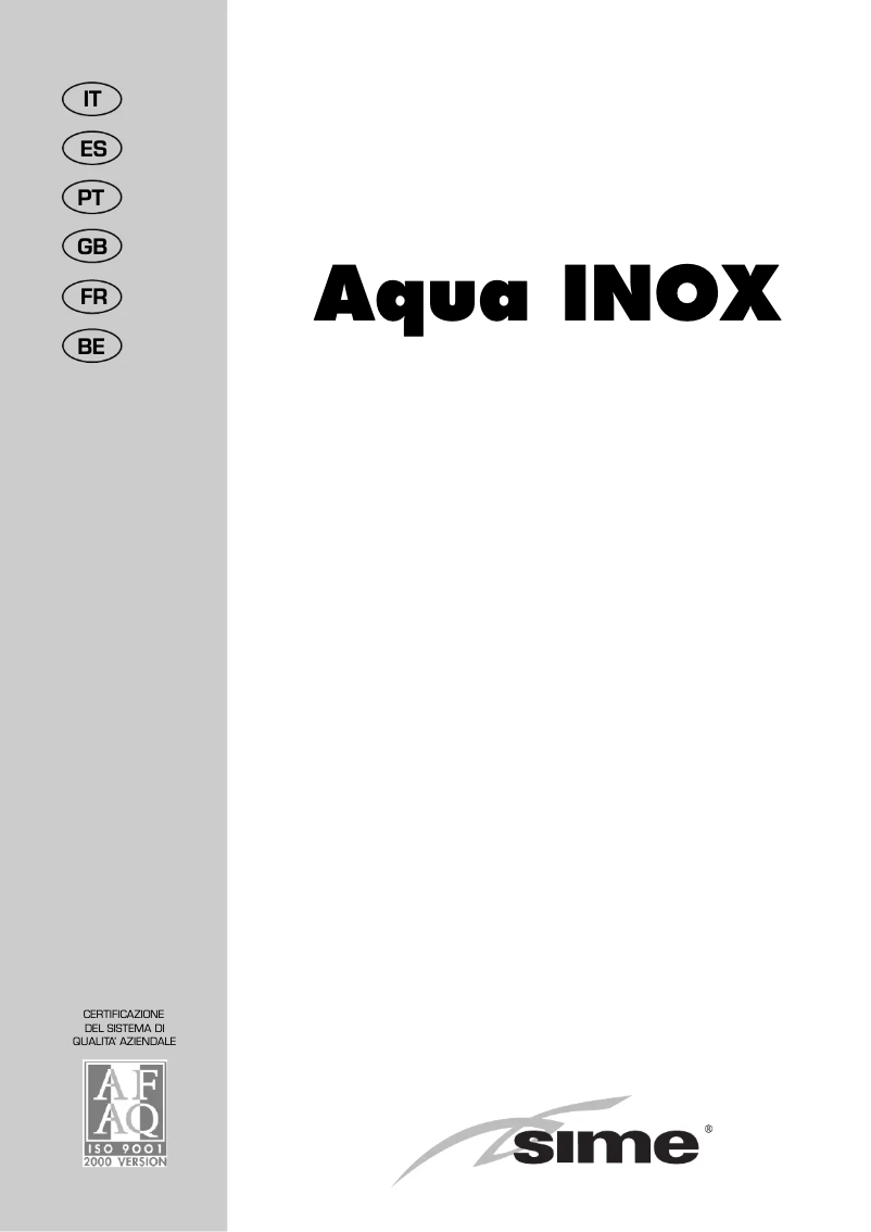 Imagen de la primera página del manual del dispositivo Aqua INOX