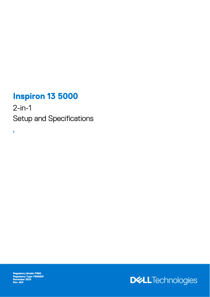 Image de la première page du manuel de l'appareil Inspiron 13 5368