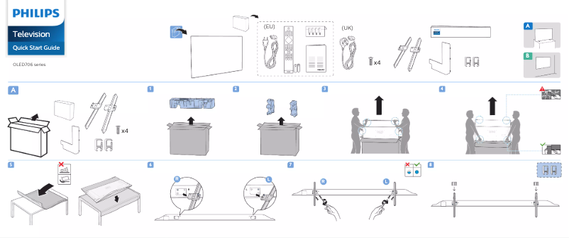 Page n°1 - Guide de démarrage rapide Philips 55OLED706