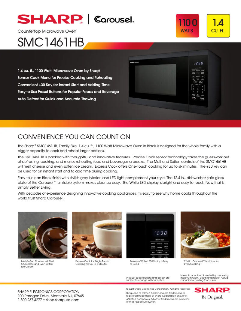 Page 1 de la notice Fiche technique Sharp SMC1461HB