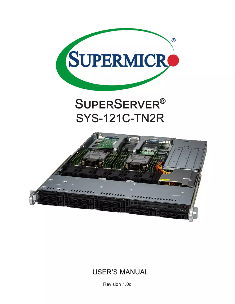 Page 1 de la notice Manuel utilisateur Supermicro SuperServer SYS-121C-TN2R