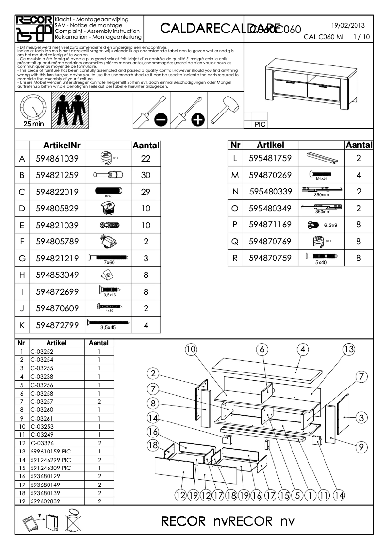 Page n°1 - Manuel utilisateur Pronto Caldare