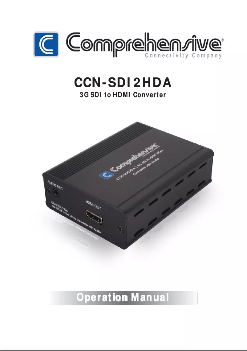 Page n°1 - Manuel utilisateur Comprehensive CCN-SDI2HDA
