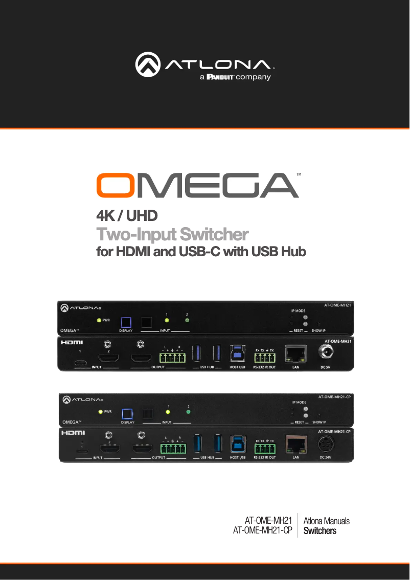 Image de la première page du manuel de l'appareil AT-OME-MH21