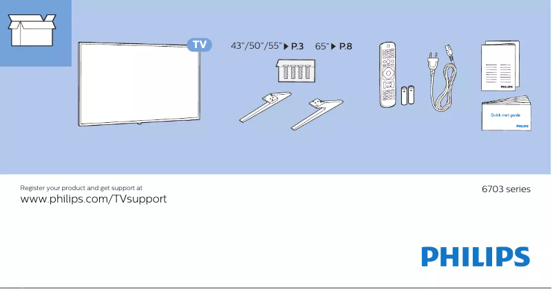 First page image of the manual for 43PUS6703