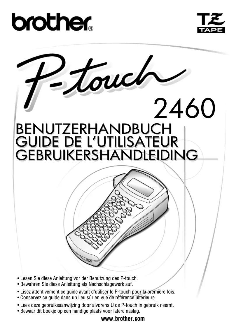 Page 1 de la notice Manuel utilisateur Brother P-Touch PT-2460