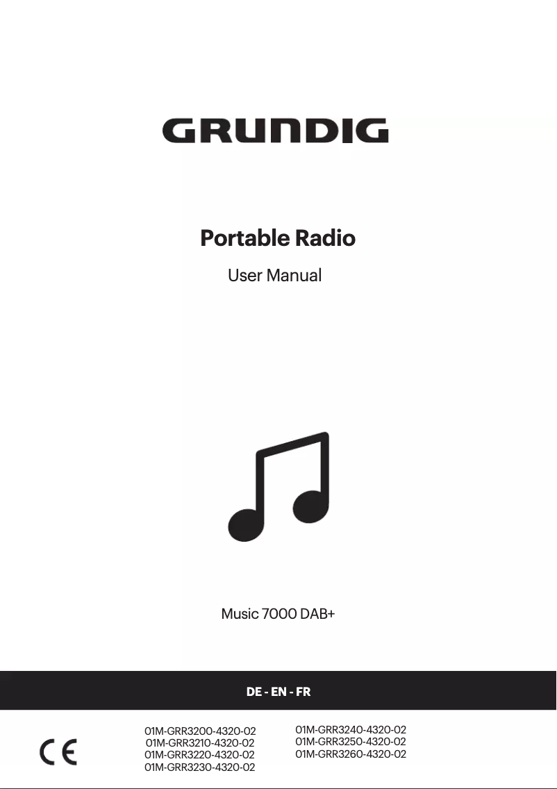 Page n°1 - Manuel utilisateur Grundig MUSIC BP 7000 DAB