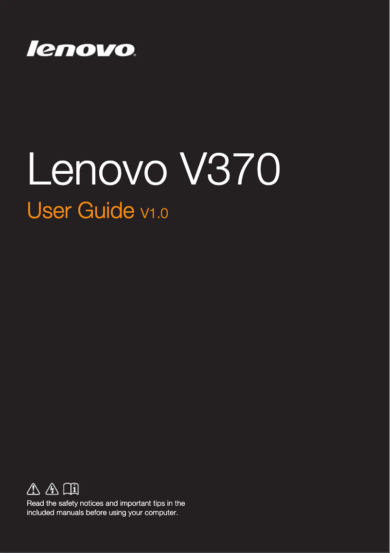 Page n°1 - Manuel utilisateur Lenovo V370