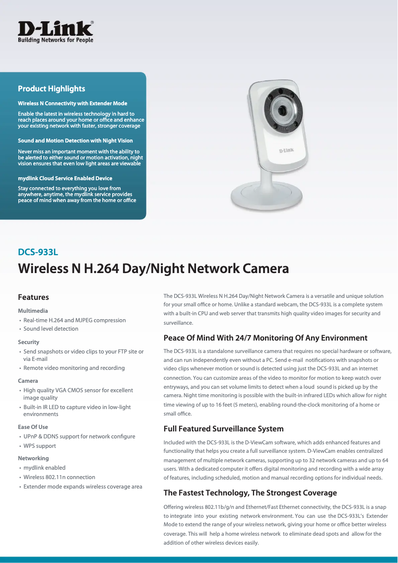 Image de la première page du manuel de l'appareil DCS-933L