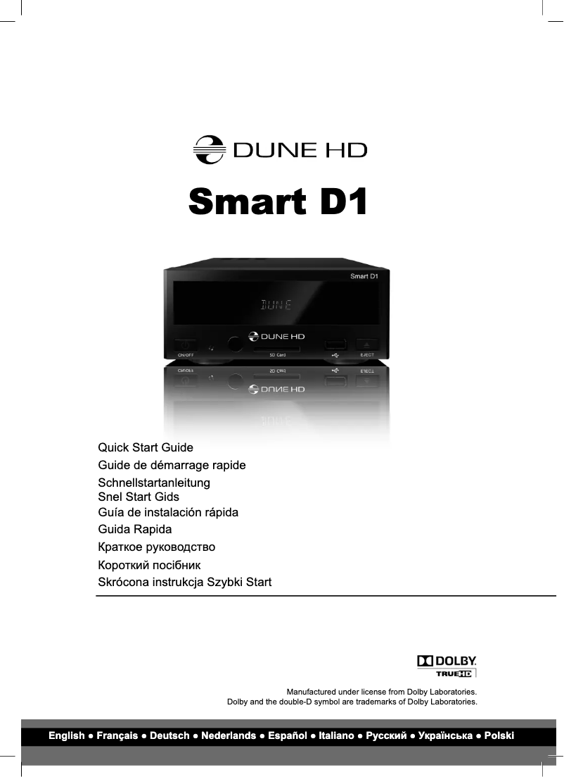 Page n°1 - Manuel utilisateur Dune HDIHD Smart D1