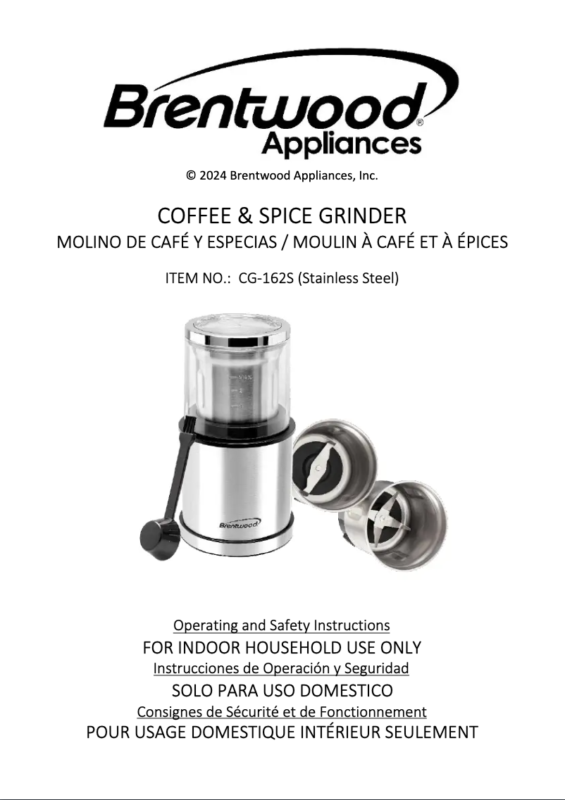 Page n°1 - Manuel utilisateur Brentwood CG-162S