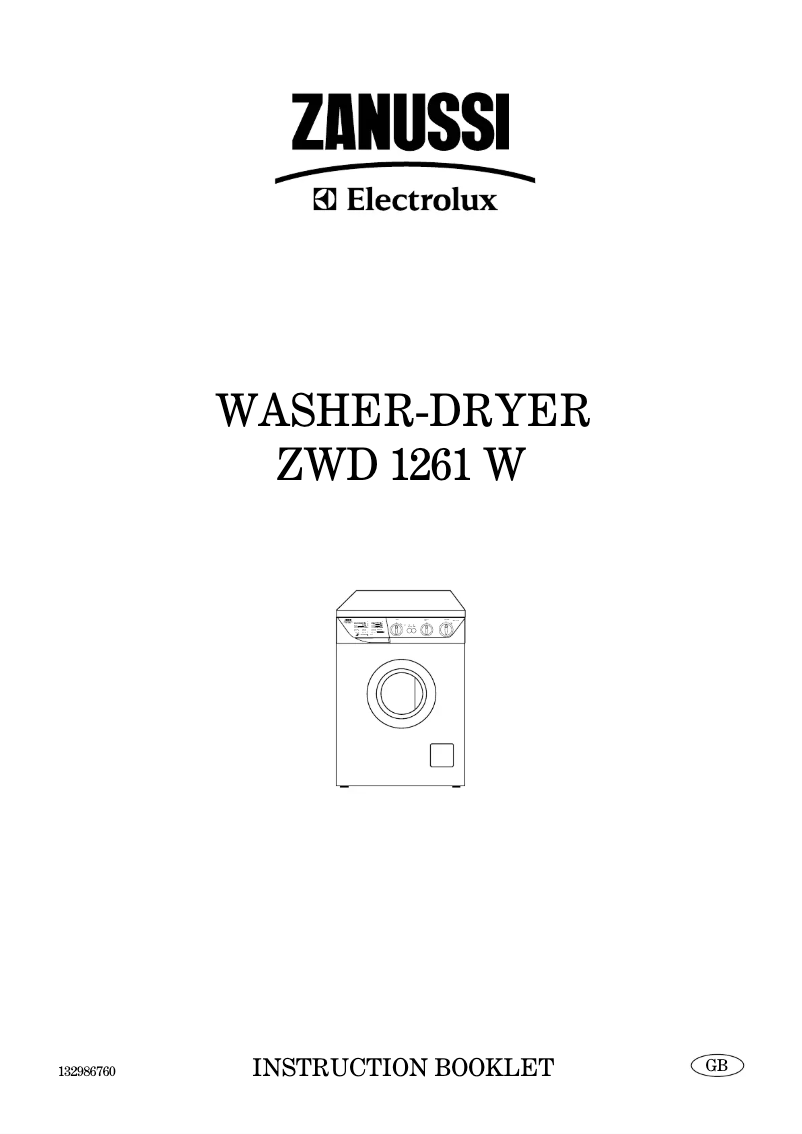 Page 1 de la notice Manuel utilisateur Zanussi-Electrolux ZWD1261W