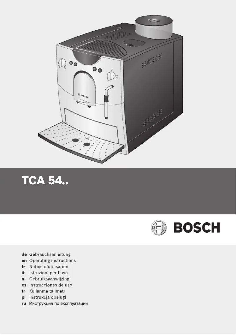 Page 1 de la notice Manuel utilisateur Bosch Benvenuto Classic TCA5401