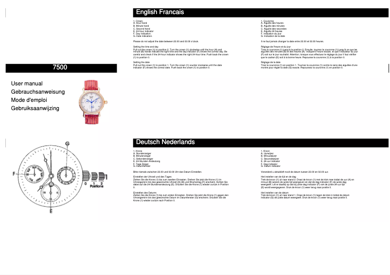 Page n°1 - Manuel utilisateur Davis 7500