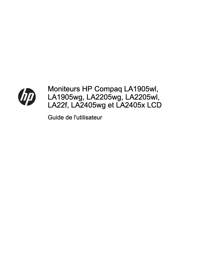 Page n°1 - Manuel utilisateur HP LA1905wg