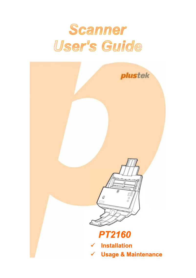Page n°1 - Manuel utilisateur Plustek SmartOffice PT2160