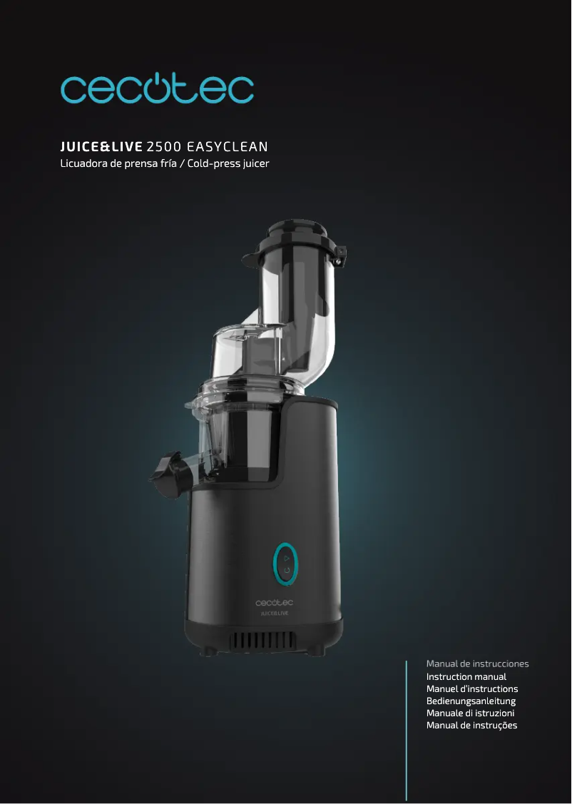 Página 1 del manual Manual de usuario Cecotec Juice&Live 2500 EasyClean