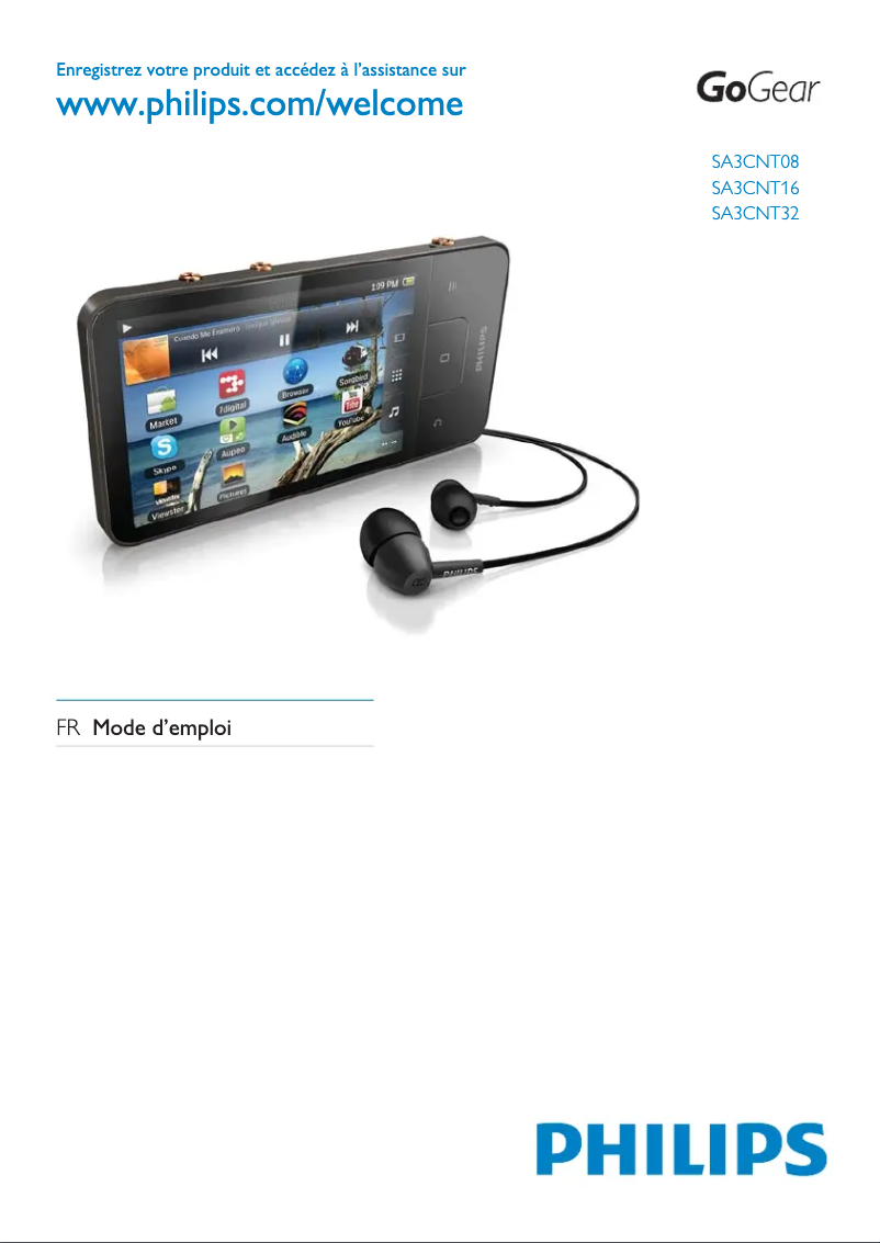 Page n°1 - Manuel utilisateur Philips GoGear SA3CNT08K