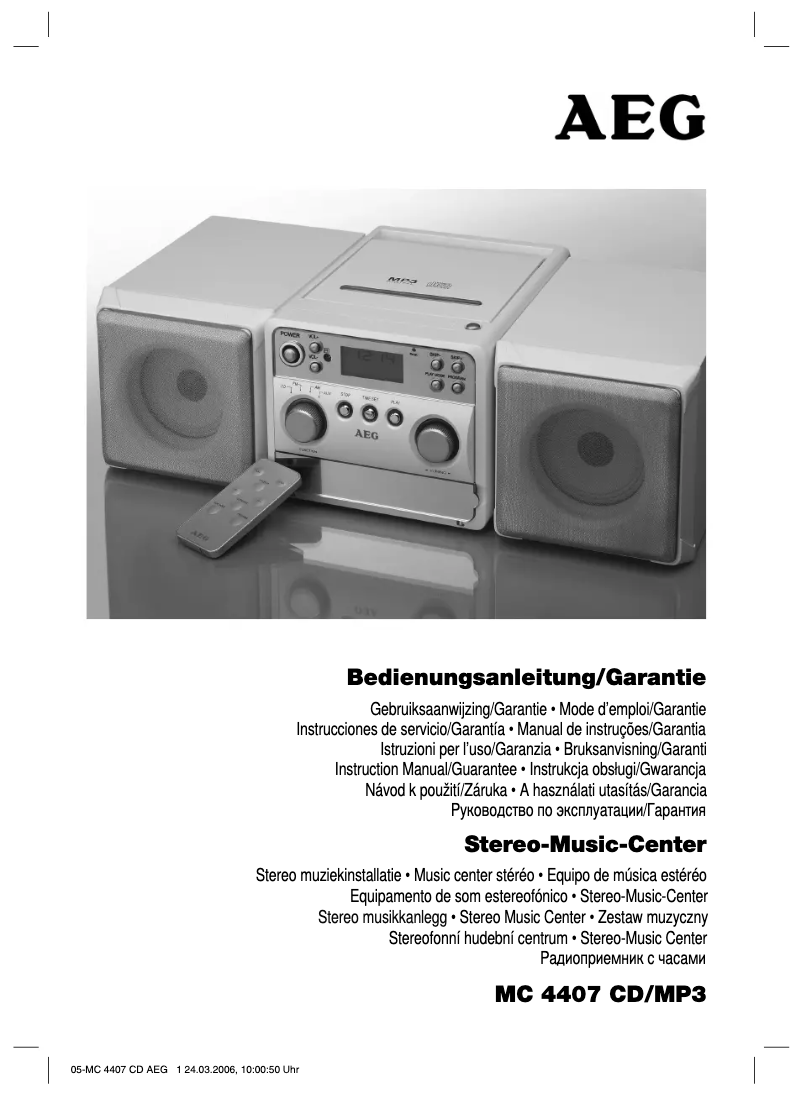 Page 1 de la notice Manuel utilisateur AEG MC 4407 CD/MP3