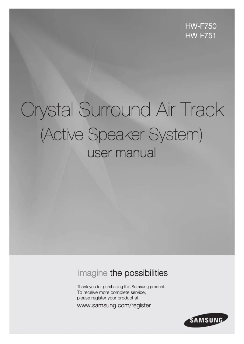 Page 1 de la notice Manuel utilisateur Samsung HW-F750